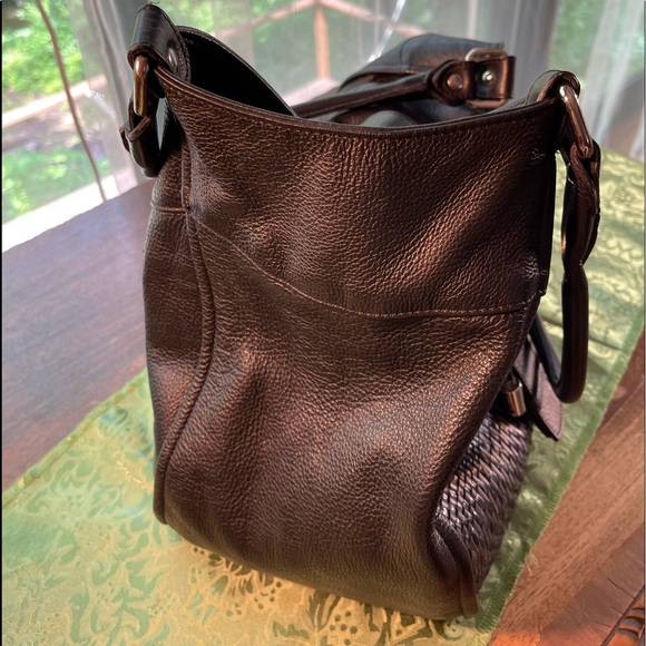 Aleanto Collezioni Made in Italy black leather cute large bag. Cute design. - Picture 9 of 15